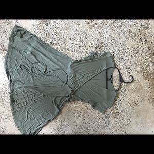 Green wrap dress